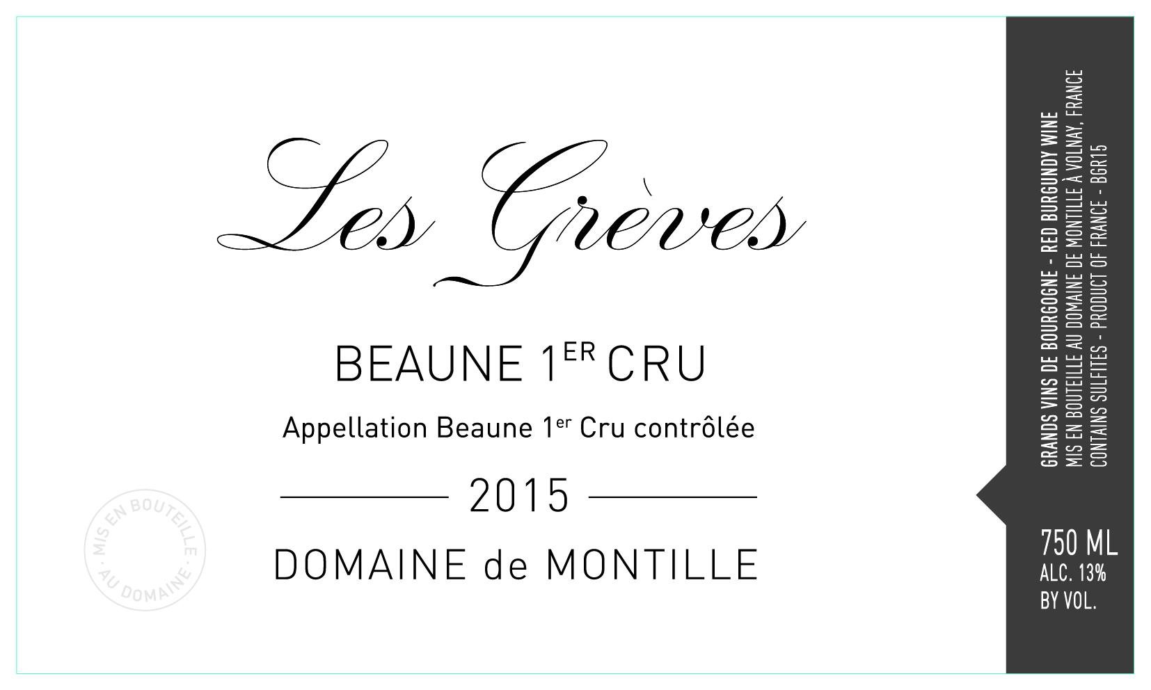 Montille Beaune Grèves 1er Cru 2018