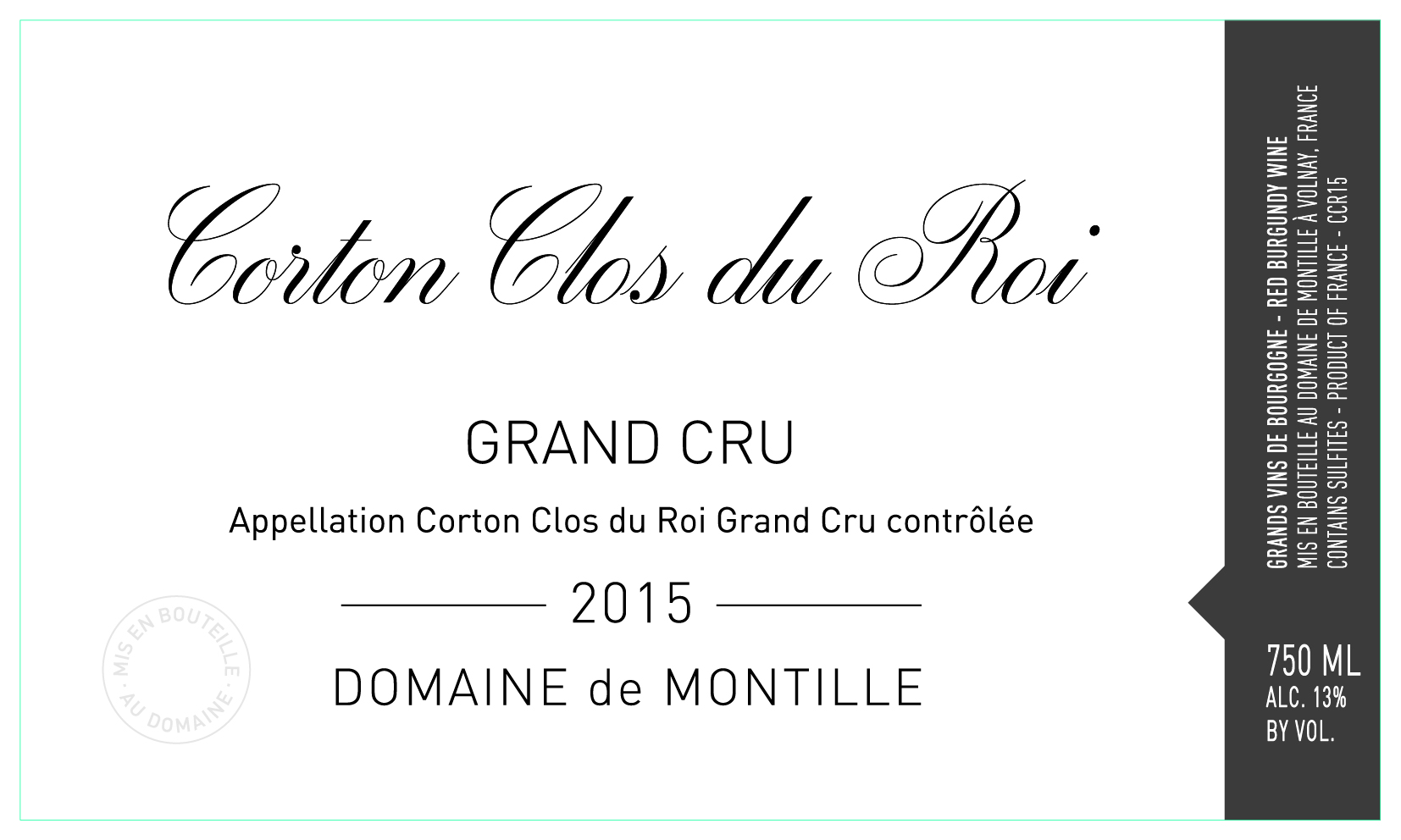 Montille Corton Clos du Roi Grand Cru 2016