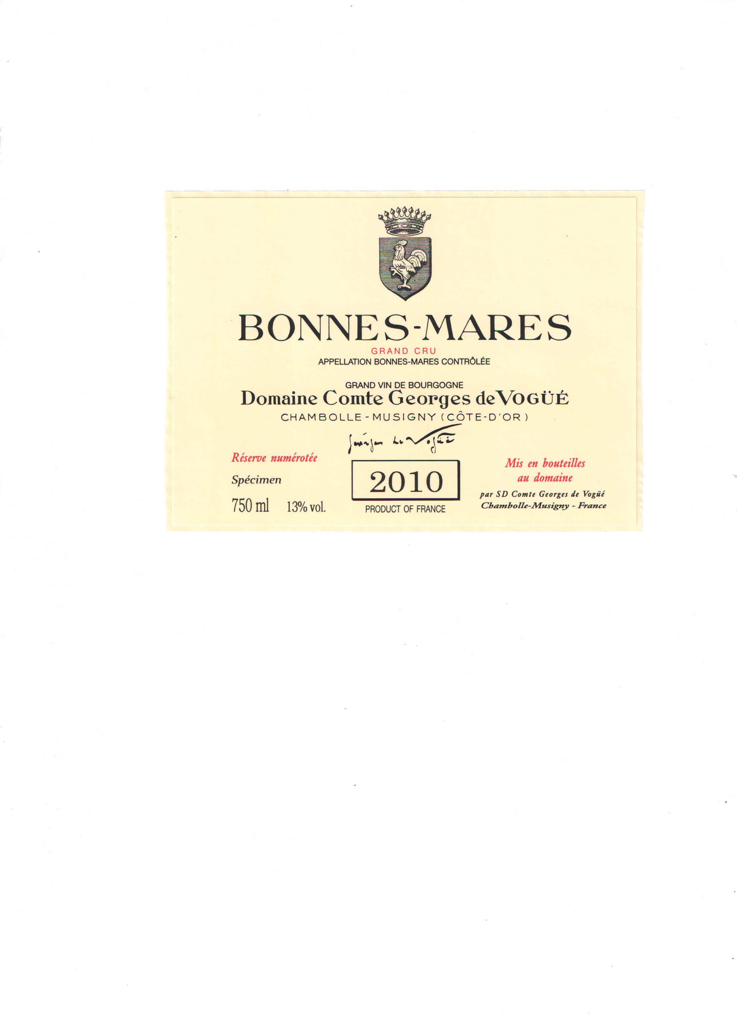 Comte de Vogüé Bonnes Mares Grand Cru 2003